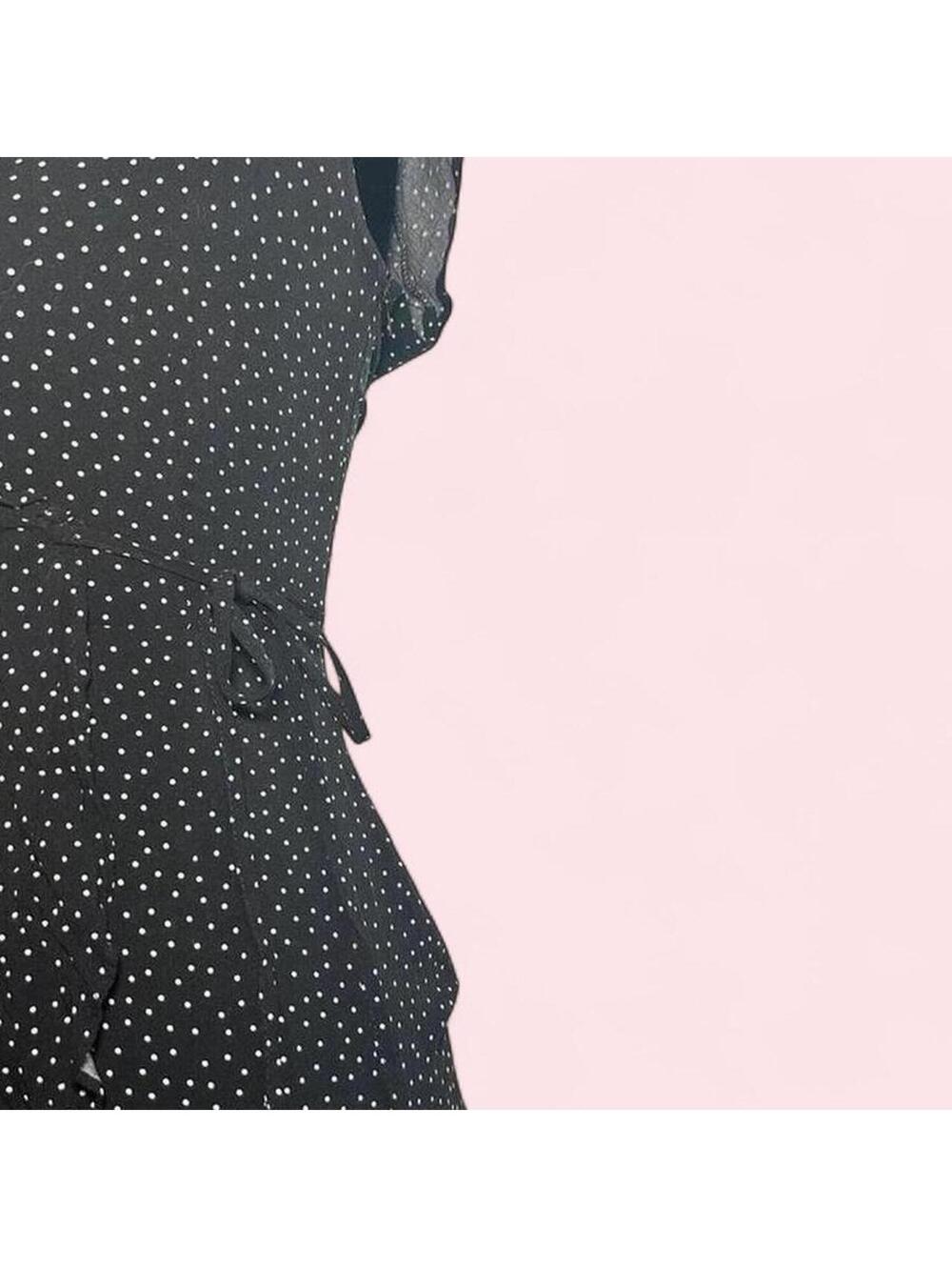 Y2K Style Garage X Sierra Furtado Black And White Polka Dot Wrap Romper - Picture 3 of 5